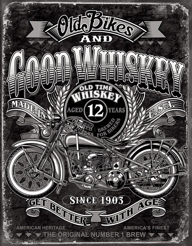 Old Bikes Good Whiskey 2458