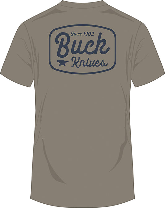 Round Badge T-Shirt Gray LG