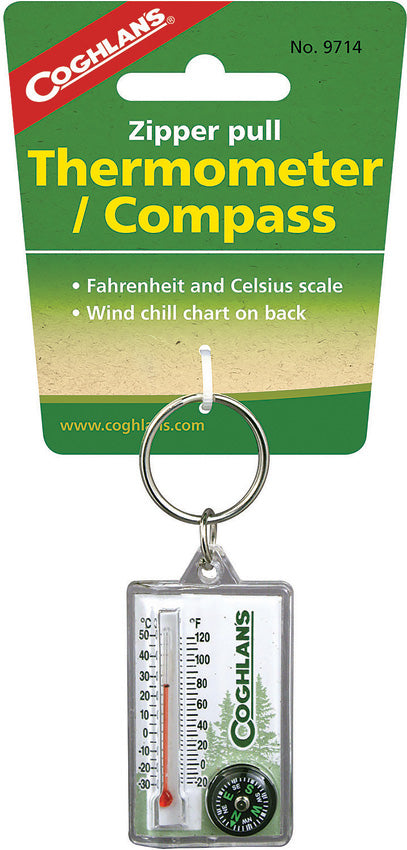 Zipper Pull Thermomter/Compass 9714