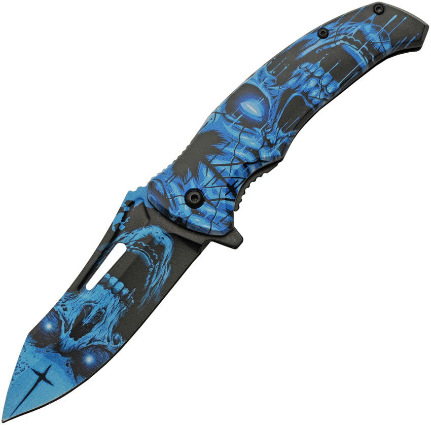 Skull Linerlock A/O Blue 300577-BL
