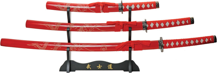 3pc Dragon Sword Set Red 926970-RD