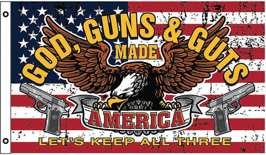 God Guns & Guts Flag